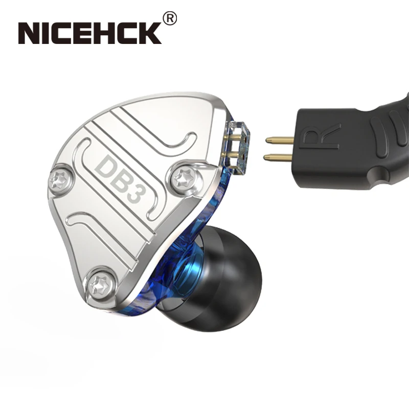 Наушники вкладыши NICEHCK DB3 1BA + 2DD гибридные спортивные Hi Fi наушники для бега IEM DJ Stage