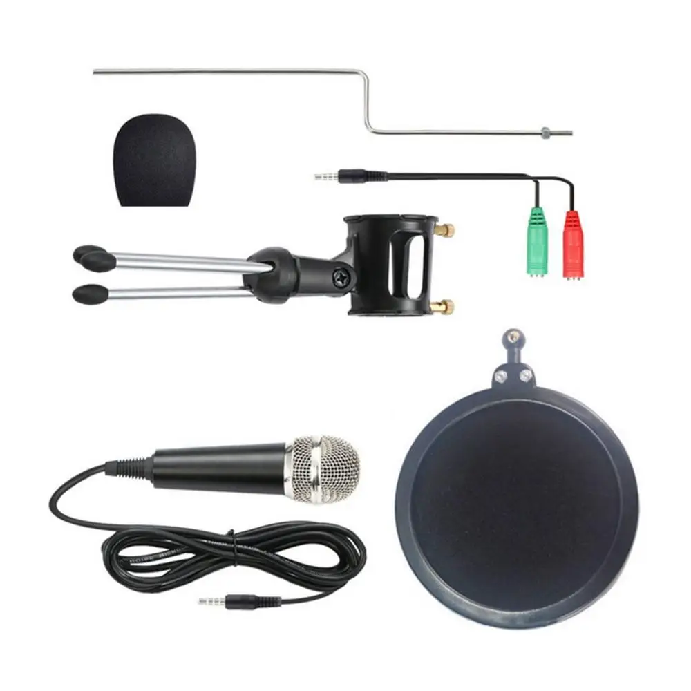 Профессиональный конденсаторный живой микрофон для компьютера ПК + подставка