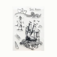 pirate ship transparent silicone stamp diy scrapbooking rubber coloring embossed diary decoration template reusable 1116cm