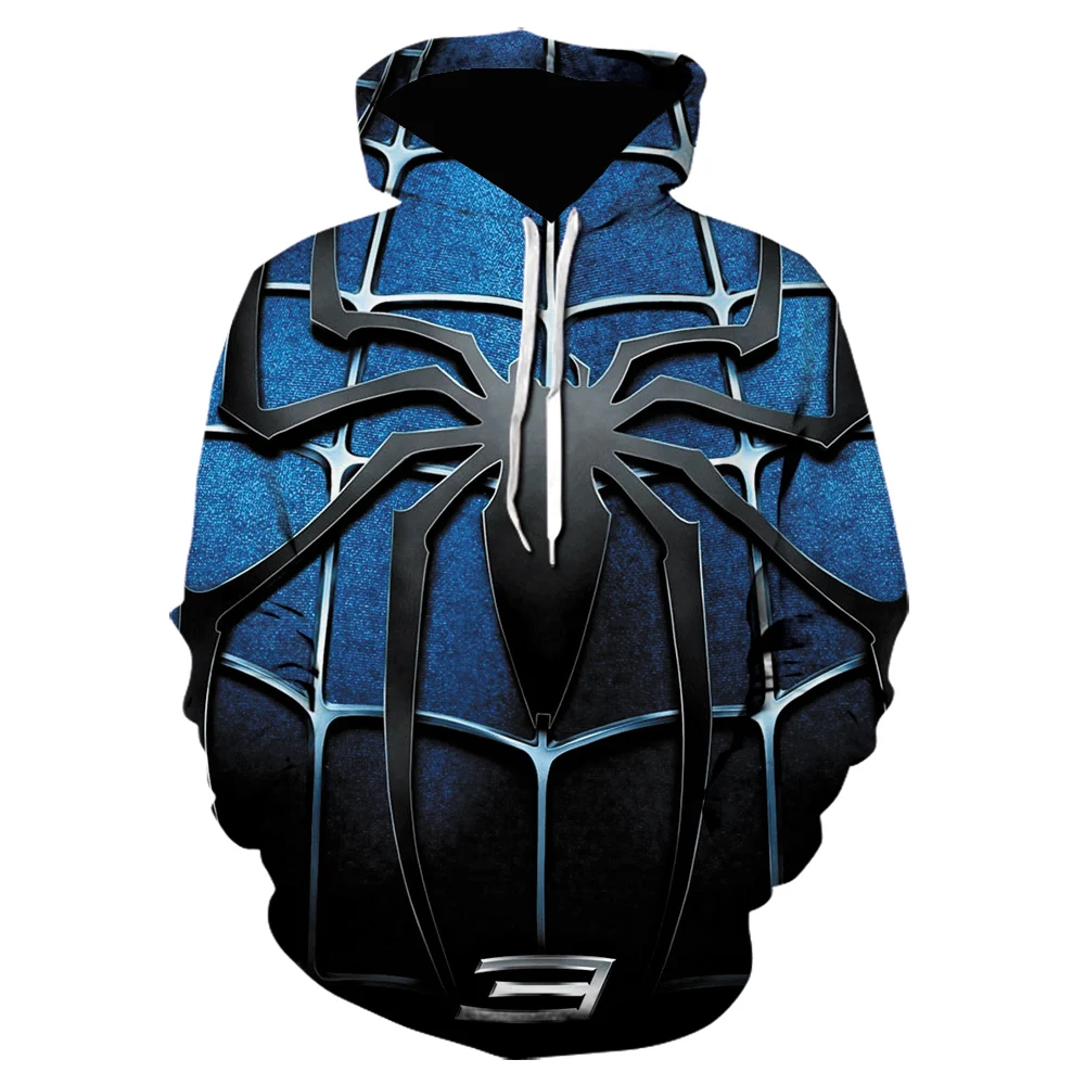 Худи в стиле Харадзюку для мужчин и женщин кофта с 3D принтом паука пуловер