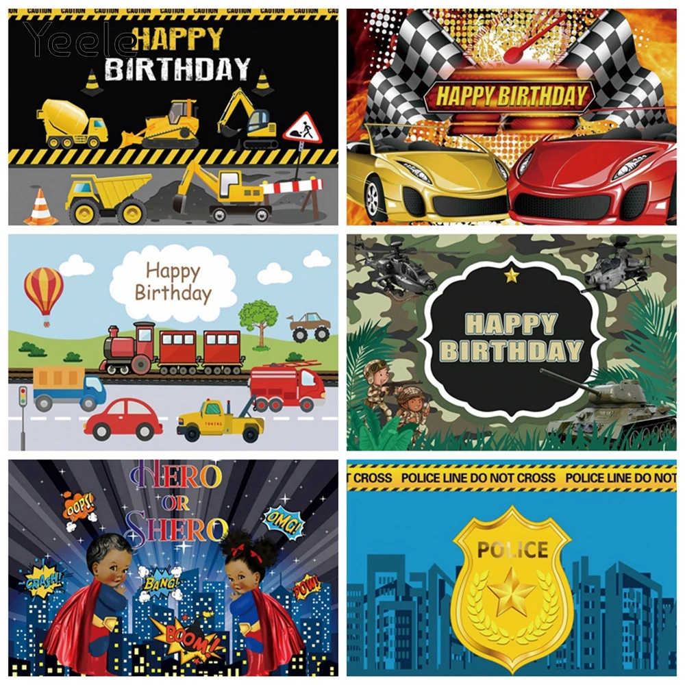 Фон для фотосъемки с изображением поезда автомобиля супергероя божьей коровки