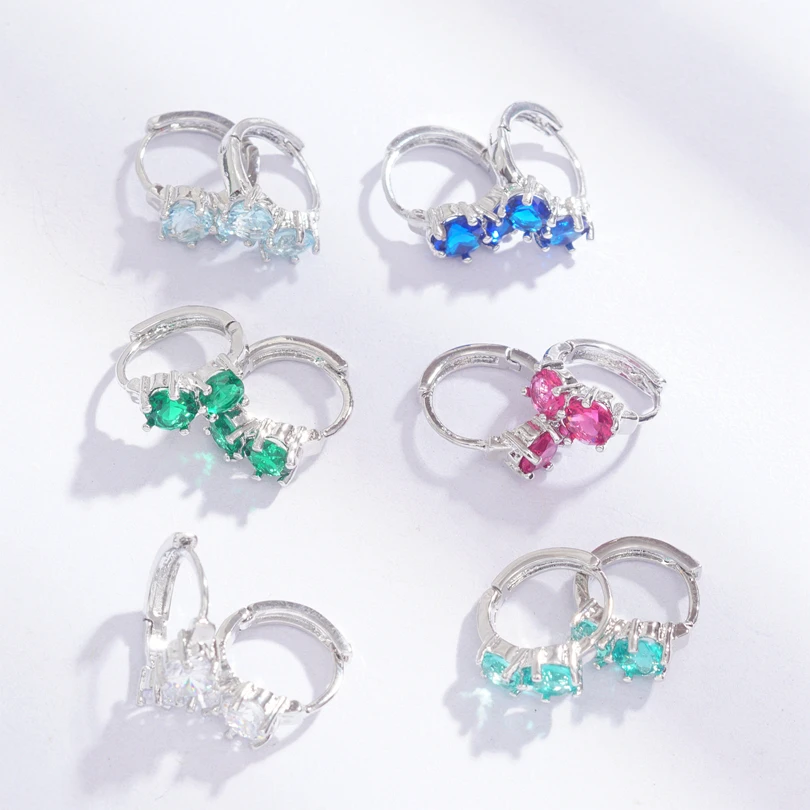 6 цветов круглые маленькие серьги кольца для женщин хрустальные обручи Женские