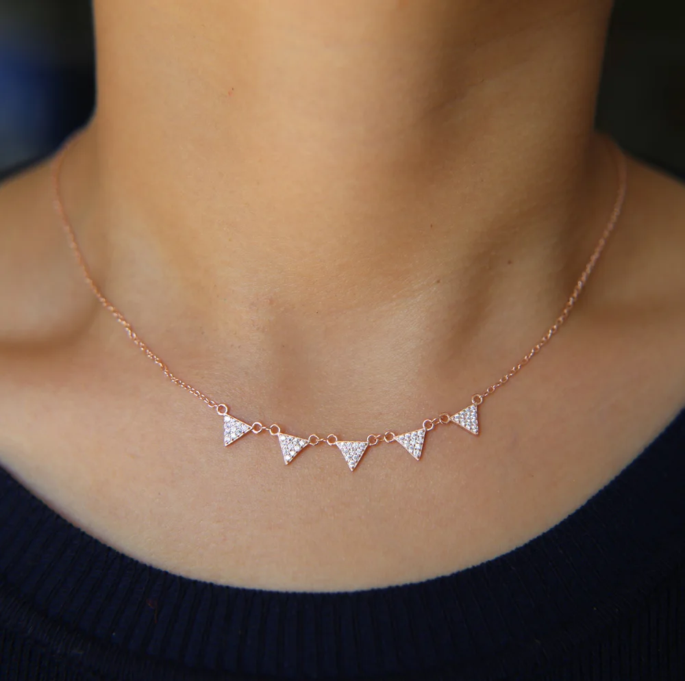 Цепочка женская короткая из серебра 925 пробы с фианитами | Украшения и аксессуары