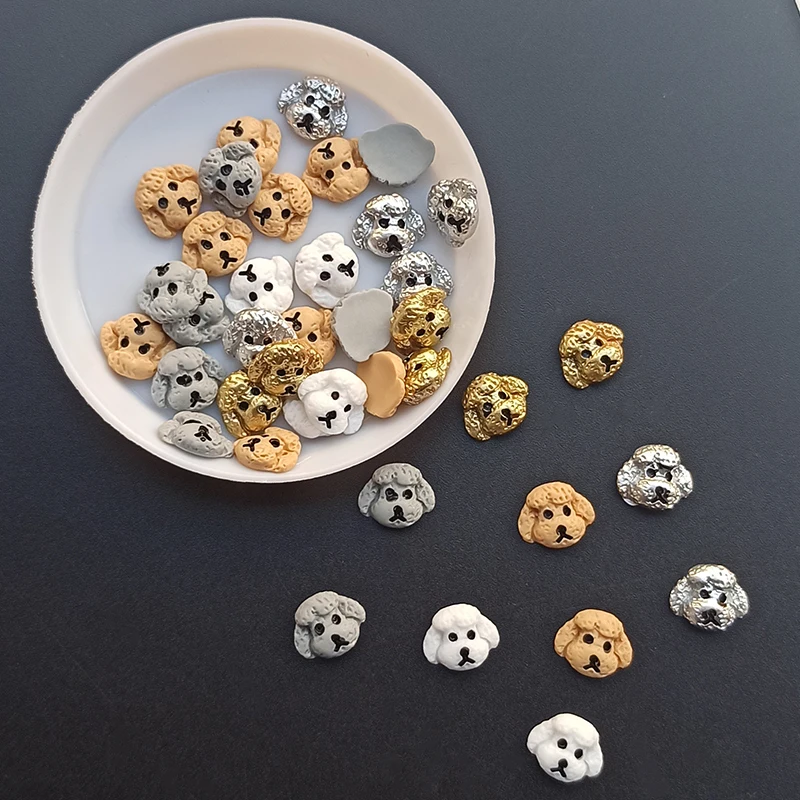 Полимерный мультяшный дизайн ногтей в виде собаки украшение с плоской задней