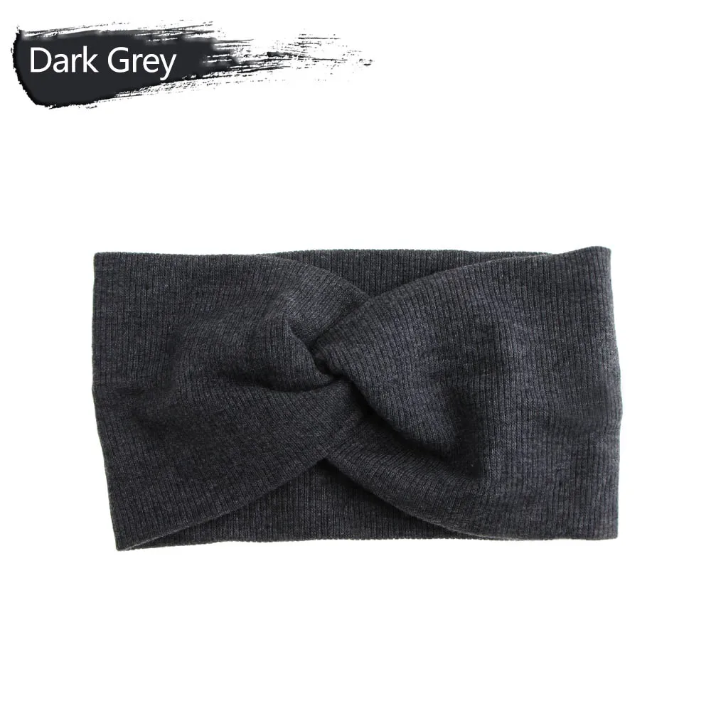 Dark grey Новое поступление, модные женские мягкие шерстяные плетеные повязки на голову, милые теплые головные уборы для девушек, женские корейские винтажные аксессуары для волос - Цвет: Dark grey