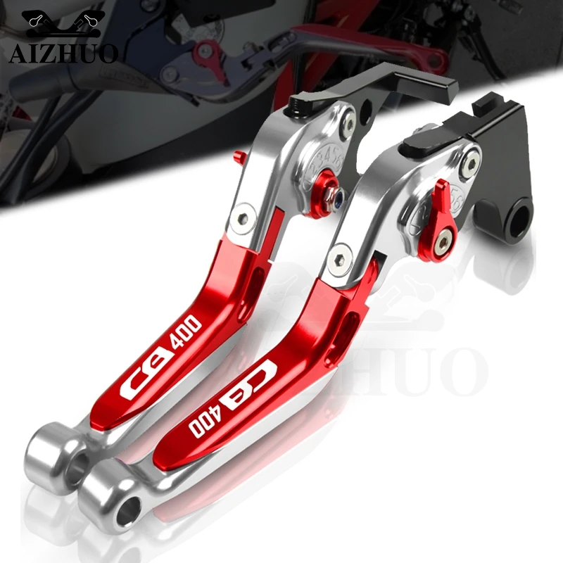 

Motorcycle CNC Accessories FOR HONDA CB400 1992-1998 1997 1996 1995 Clutch Brake Levers Folding Extendable Adjustable Handbrake