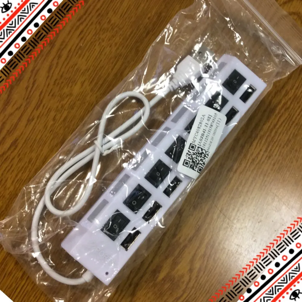 7 портов usb-хаб светодиодный USB Высокоскоростной адаптер 480 Мбит/с usb-хаб с выключателем питания для ПК, ноутбука, ПК, ноутбука с включением/выключением