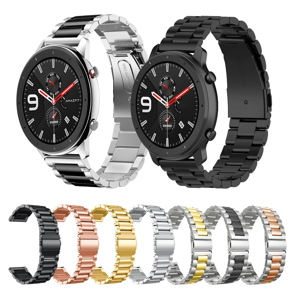 Ремешок из нержавеющей стали для часов Xiaomi Huami Amazfit GTR металлический браслет Bip