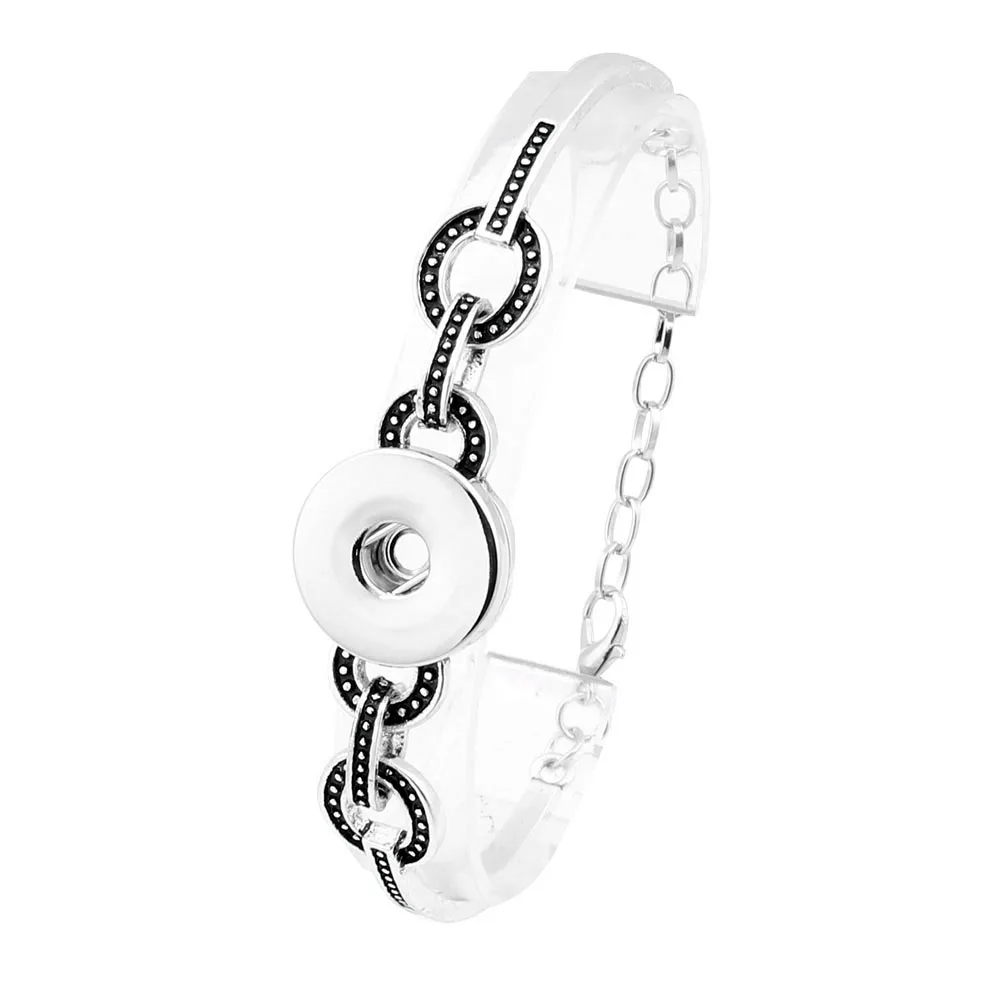 Новый браслет с украшением в виде кнопки металлический со стразами-подвесками