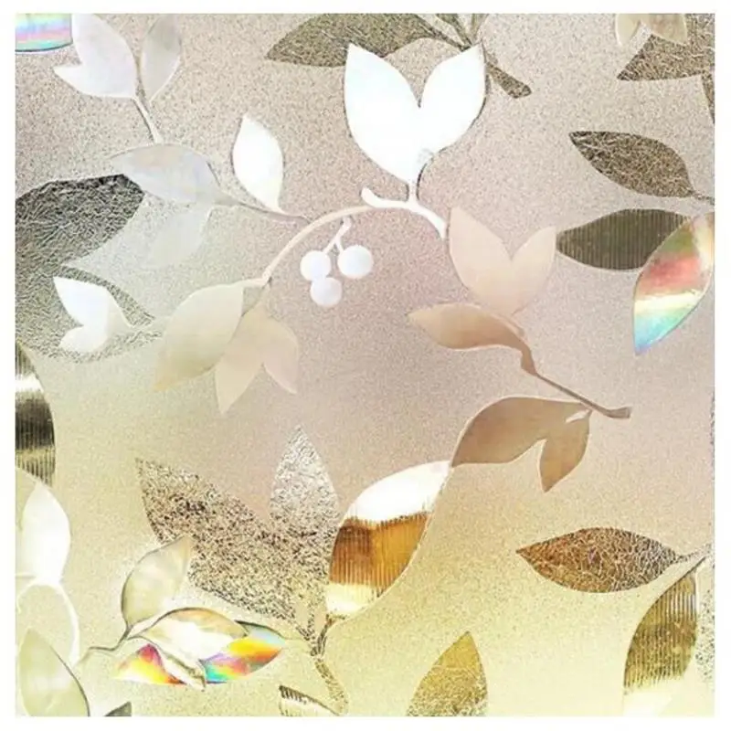 Статическая липкая оконная пленка длиной 150 см листья 3D лазер защита