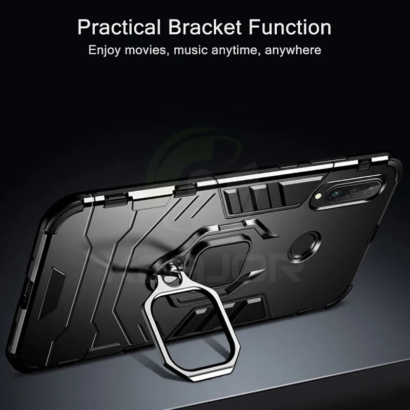 Amor Case For Huawei Honor 20s 6.15inch Metal Ring Holder PC Back Cover 20 s MAR-LX1H Phone Shell |