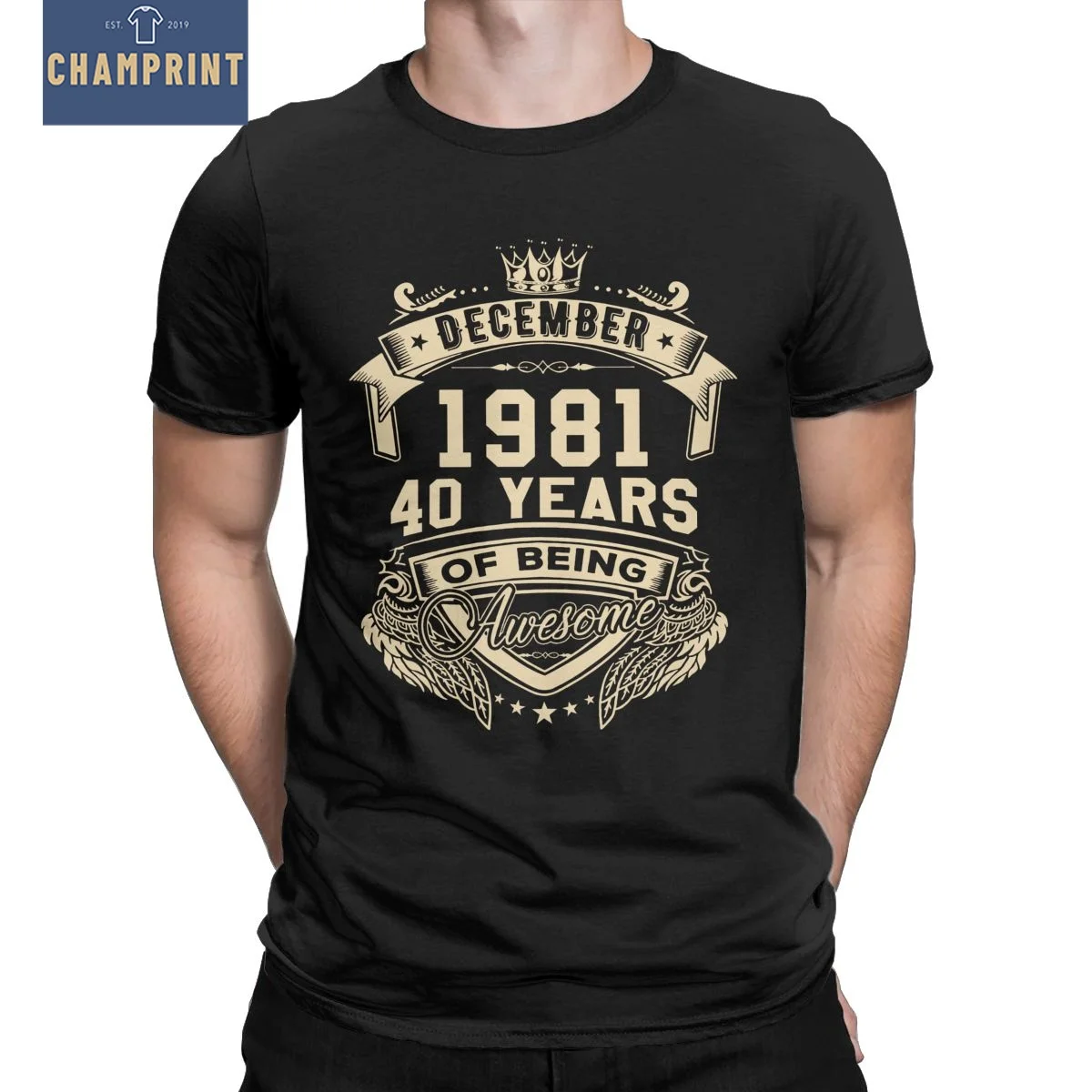 

Born In December 1981 40 Years Of Being Awesome Limited T-Shirt for Men 40th Birthday T Shirt Cotton Tee Shirt Big Size Tops