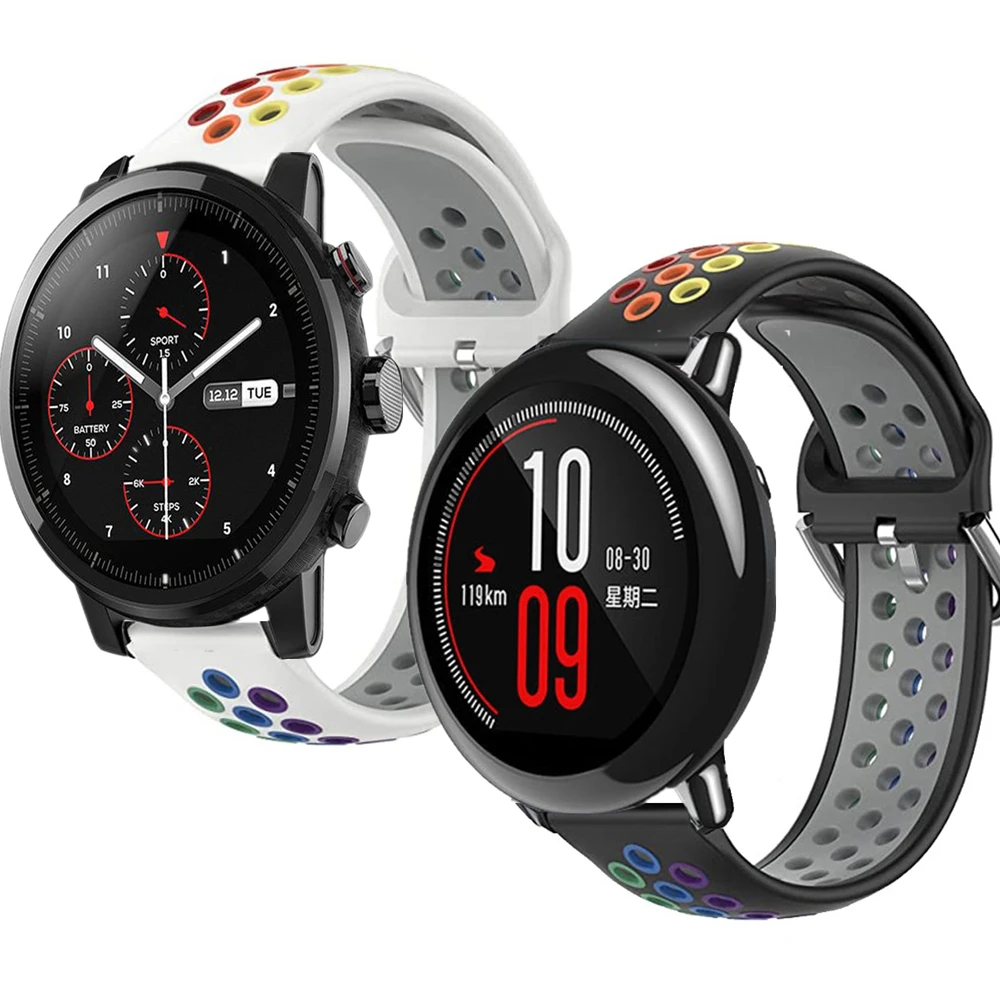 

Ремешок для часов 22 мм для Xiaomi Amazfit GTR 47 мм Pace GTR2 дышащий спортивный браслет для Huami Amazfit Stratos 2 2S 3 силиконовый ремешок