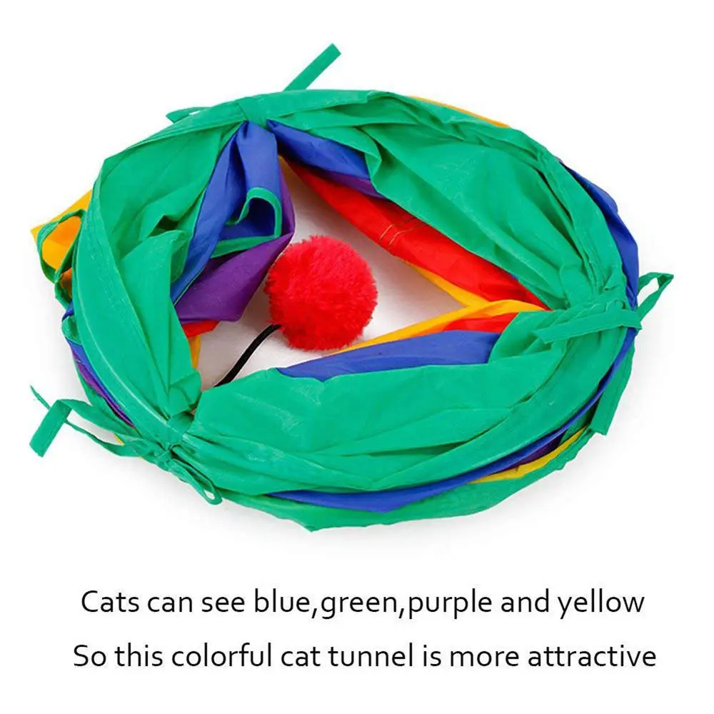 Забавный туннель для животных кошек складной с 2 отверстиями игрушка котят