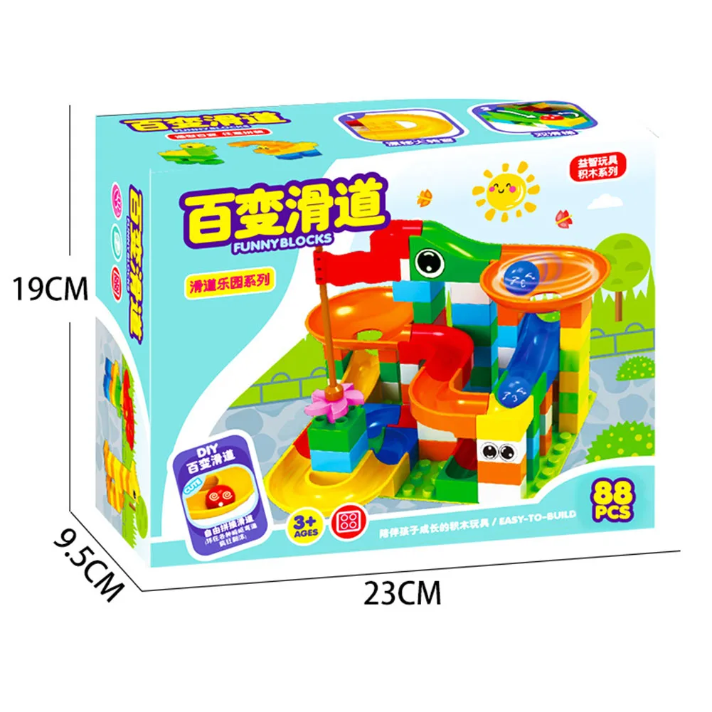 

88PCS Marble Racing DIY Slide Large Particle Plastic Toy Building Block Funnel Slide DIY Toy