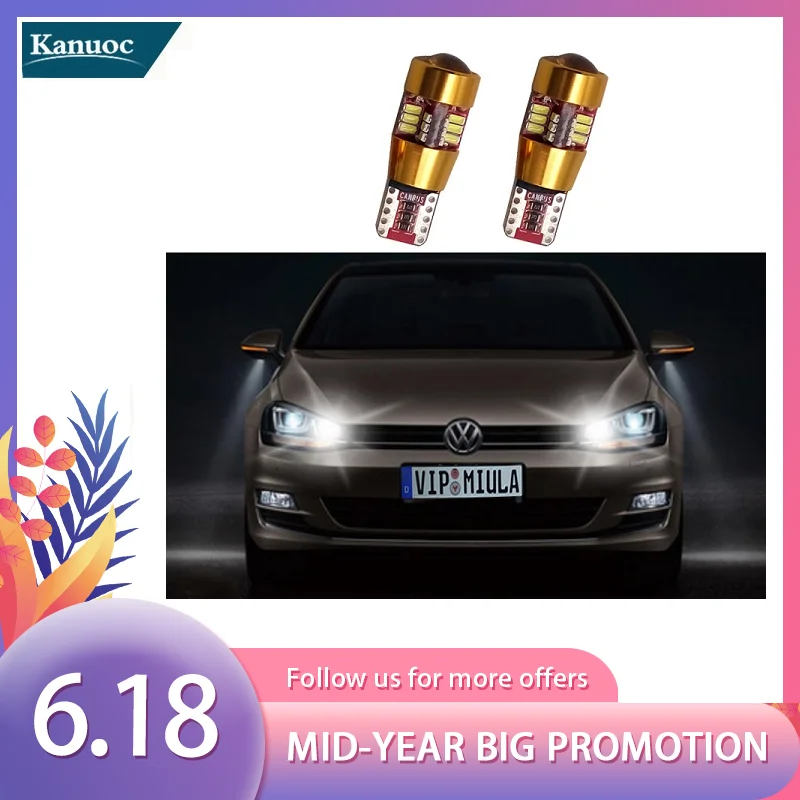 2 шт. автомобисветодиодный светодиодные лампы T10 W5W для VW Polo Beetle Golf 4 5 6 7 Passat b5 b6 t5