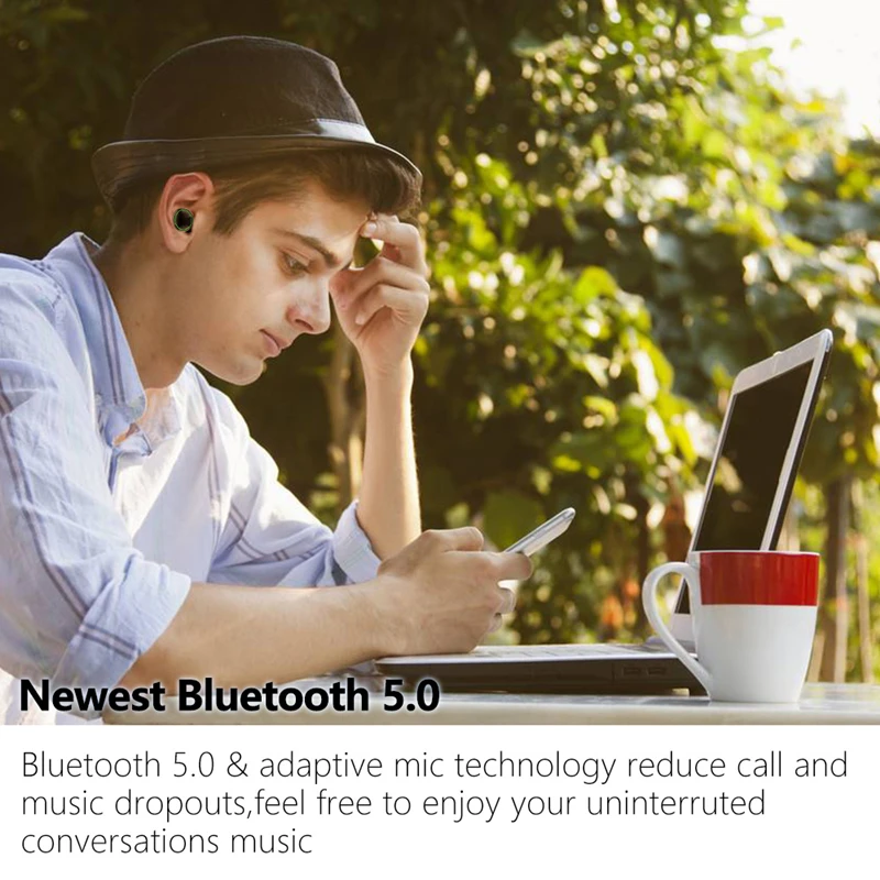 Портативные беспроводные Bluetooth наушники HD стерео Беспроводная Bluetooth гарнитура IPX8 наушники Bluetooth наушники 3500 мАч зарядная коробка
