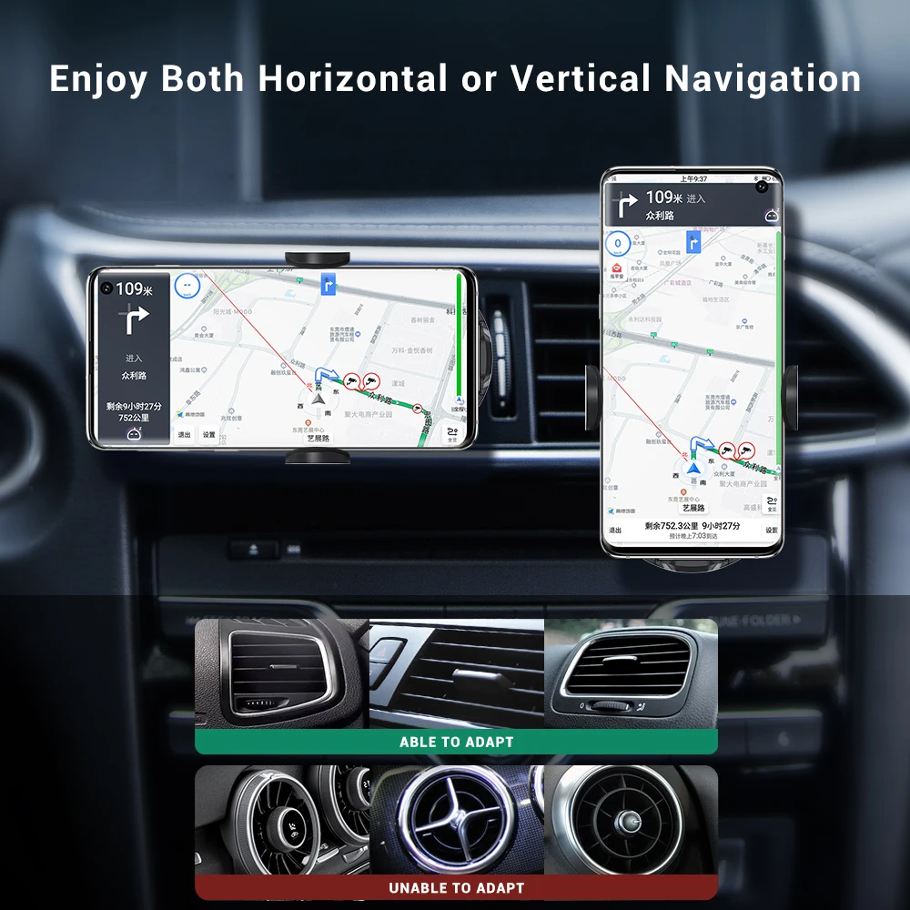 Беспроводное автомобильное зарядное устройство Topk для телефона 4.0 6.5 дюймов 15