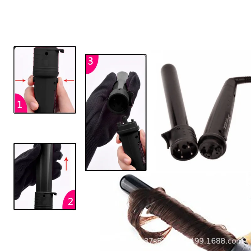 

6 In 1 Interchangeable Hair Curling Iron Multi-size Hair Curler Tourmaline Ceramic Roller Set Fashion Hair Styling Tools