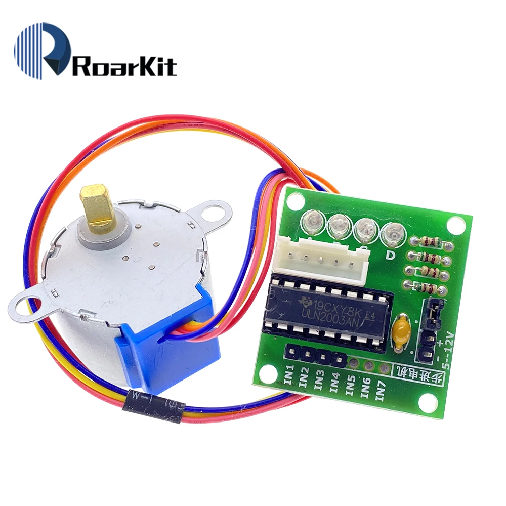 4 фазный шаговый двигатель + плата драйвера ULN2003 с модулем тестирования привода