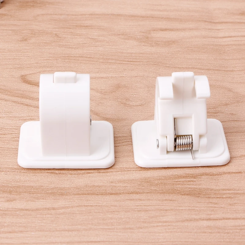 

2Pcs Self Adhesive Curtain Rods White Hanger Crossbar Curtain Clips Wall Hooks G8TB