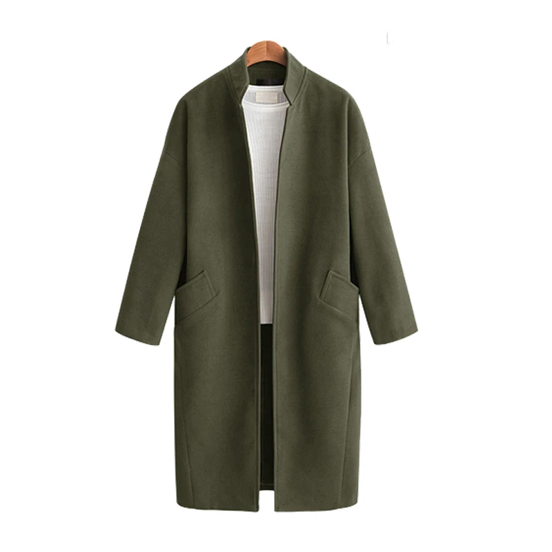 Длинная облегающая верхняя одежда 2019 Женское шерстяное пальто осенняя зимняя