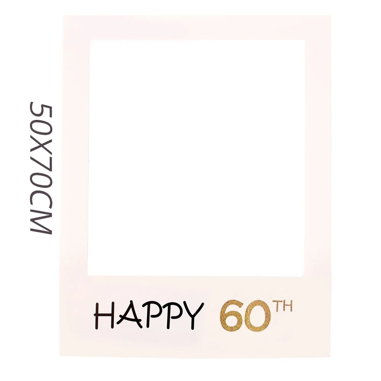 60th Свадебный декор фоторамка для взрослых 30th 40th 50th 60th Happy Birthday Photo Booth Реквизит для детей 1 день Рождения Декор принадлежности - Цвет: 60th