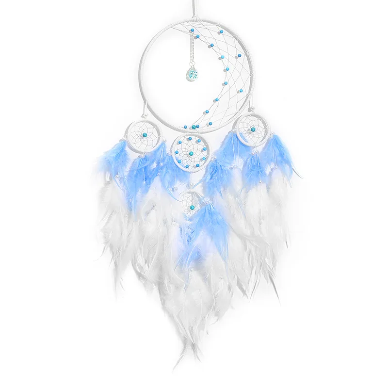 

Feather LED Lights Moon Leds Light Creative Christmas Weave Girls Bedroom Romantic Wall Decoration White Cute Sweet Party Luces