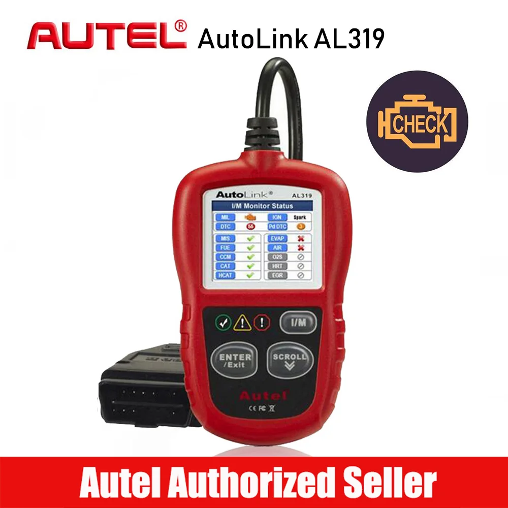Autel Автоссылка AL319 Авто диагностический инструмент OBD2 считыватель кода autel al319