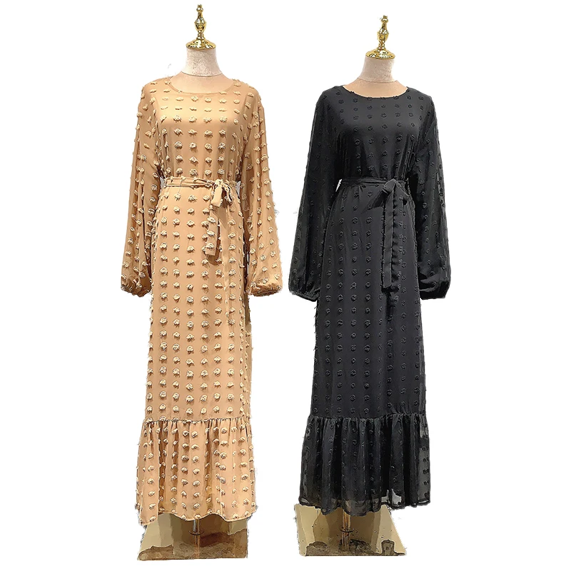 Long Women Dress Abaya Long Sleeve Maxi Dress Islamic Clothing Muslim Dresses Women'S Dubai Vestido Feminino Longo Lsm037