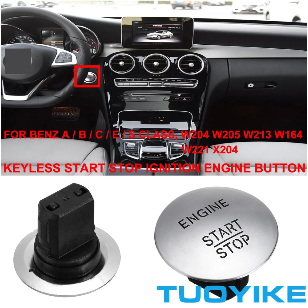 Кнопка зажигания для Mercedes Benz A/B/C/E/S Class W204 W205 W212 W213 W164 W221 X204|Лепнина интерьера| |