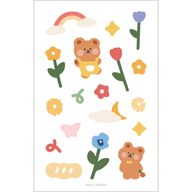 3 листа/упаковка декоративные наклейки в виде медведя | Канцтовары для офиса и