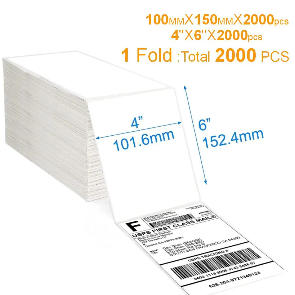 

2000 шт., этикетки для термопринтера этикеток 4x6x15 0