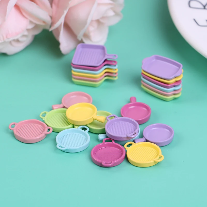 

4Pcs/set 1/12 Scale Dollhouse Miniature Steak Plate Dish Model For Dollhouse Kitchen Decor