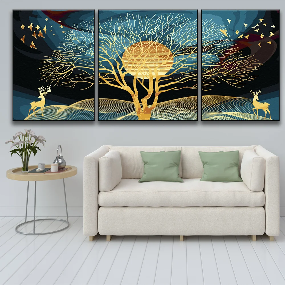 

DIY Painting By Numbers Deer Animals Canvas By Numbers Handpainted Acrylic Drawing Set Oil Painting For Christmas Gift 3pcs