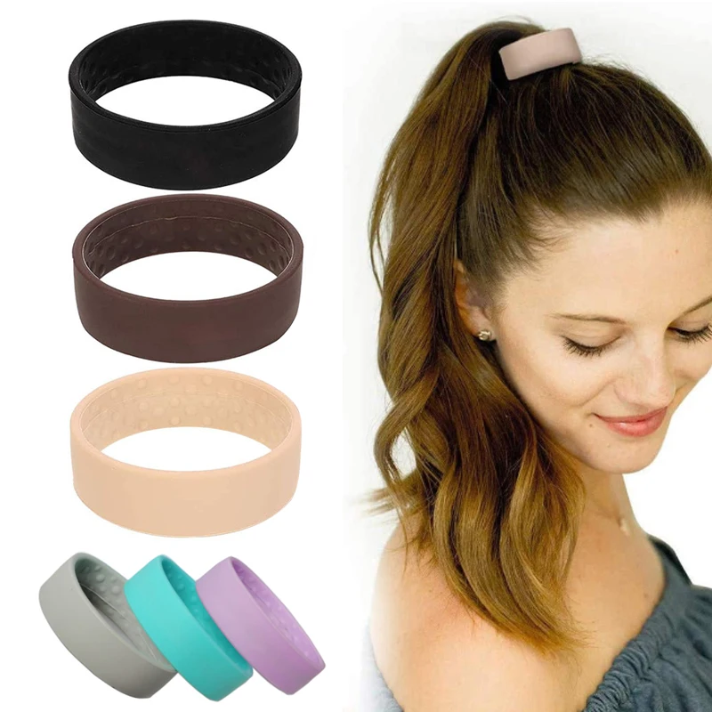 silicone-foldable-elastic-hairband-girl-women-ponytail-stationary-hair-loop-simple-coil-hair-accessories