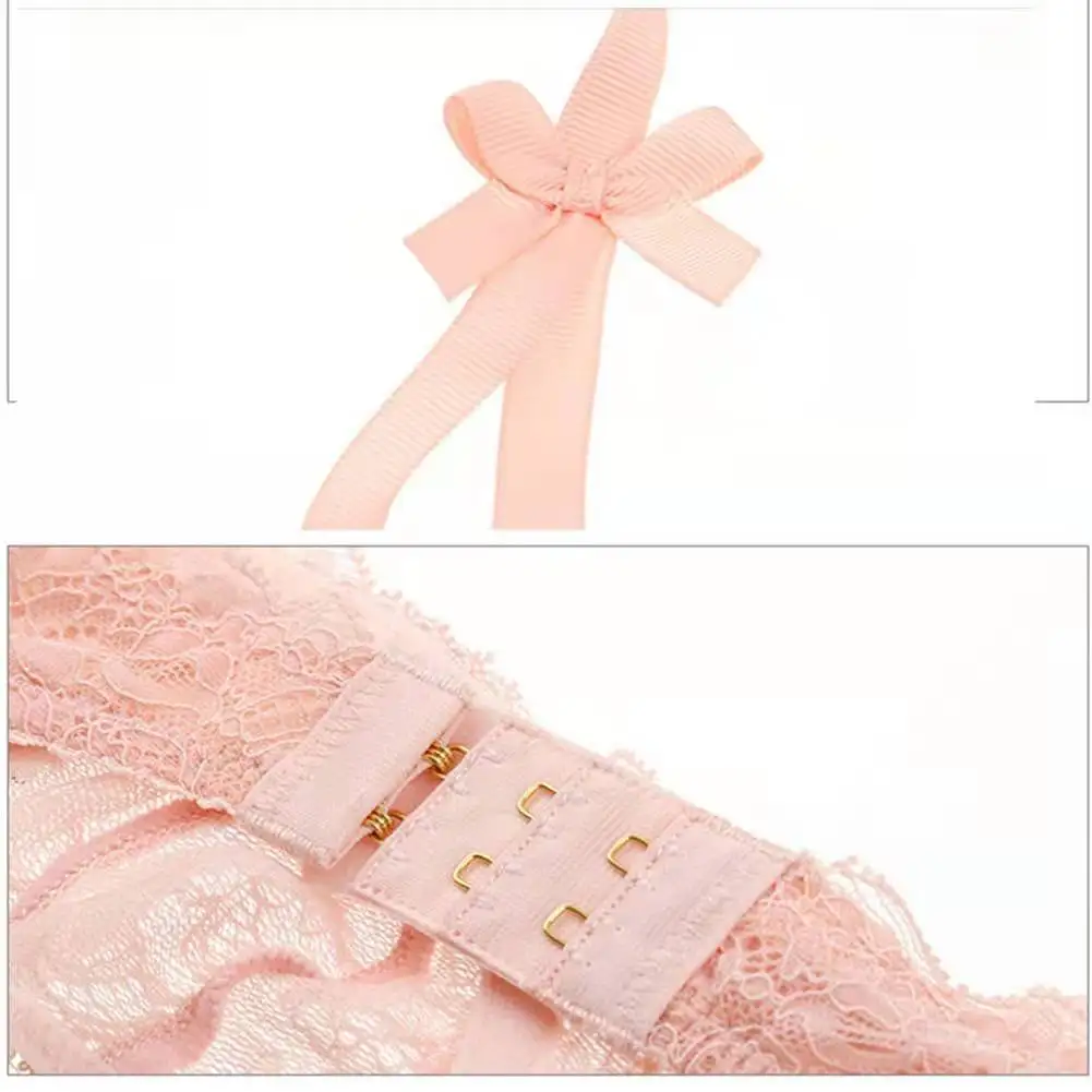 

New Sexy Underwear 2-piece Set 1 / 2 Half Cup Ultra-thin Bra Sexy Lace Large Bra Underwear Set