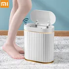 Мусорная корзина Xiaomi 7L с умным датчиком для кухни, мусорная жестяная корзина для ванной комнаты, семьи, гостиной, водонепроницаемая мусорная корзина с трещинами