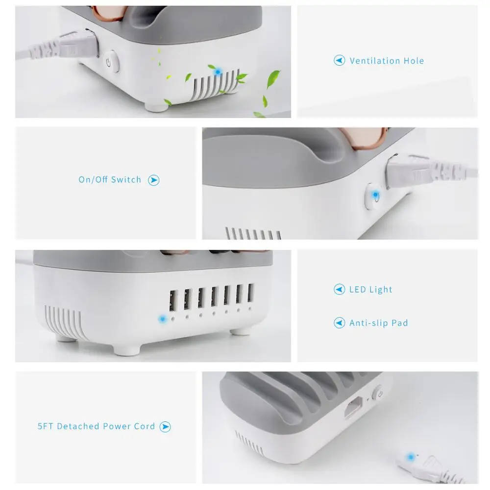 ORICO 7 Порты и разъёмы док станция для зарядки с usb Бесплатная USB зарядка кабелей iPad
