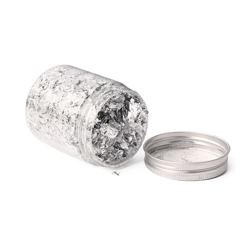 

50g Gold Foil Decor Imitation Gold Flake Silver Leaf Nail Beauty Accessories Powder Craft Paper Skincare Decorating