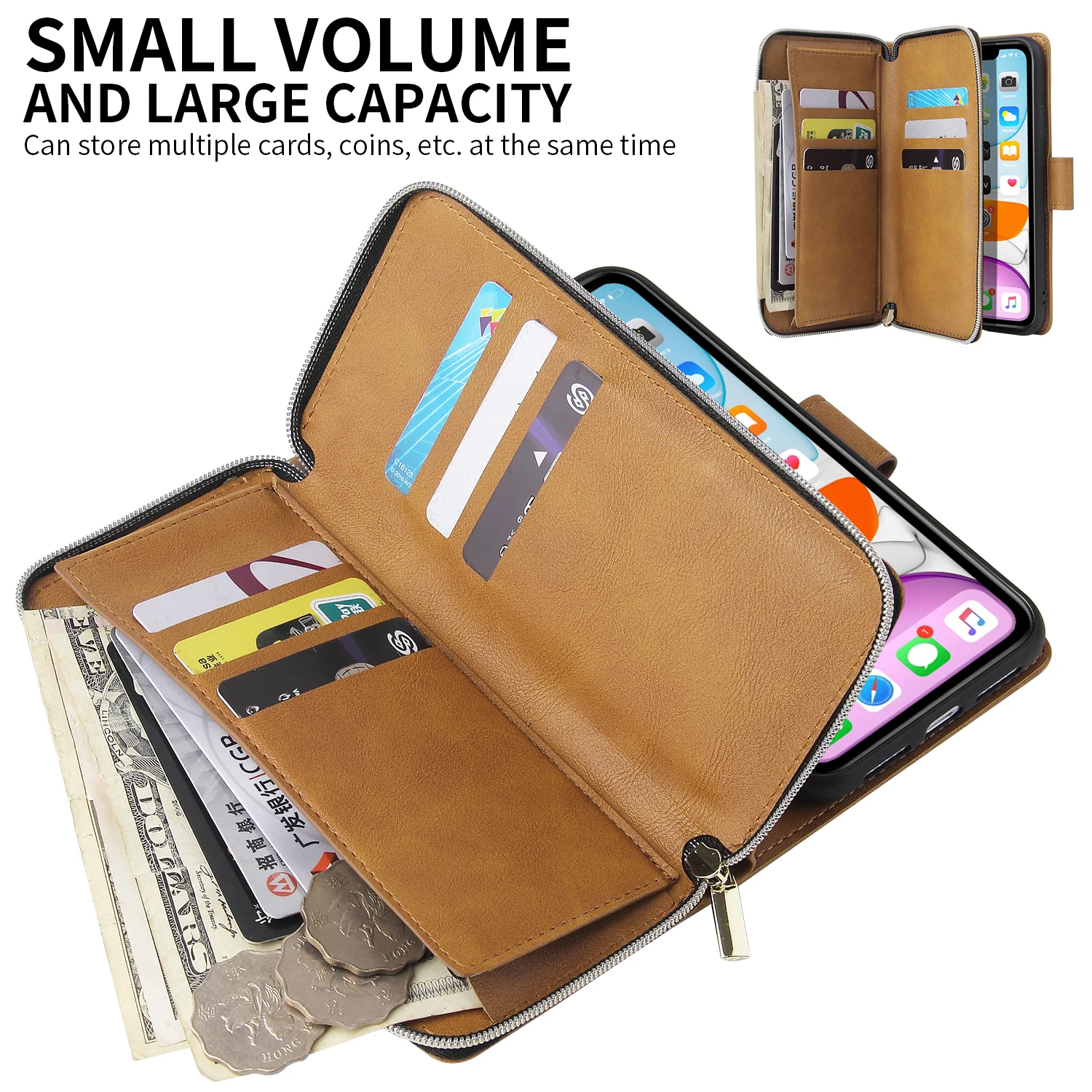 for oppo f1sf3f5f7f7 youthf9f9prof11f11 prof15f17f17pro case zipper cover flip wallet phone card slot phone cover bag free global shipping