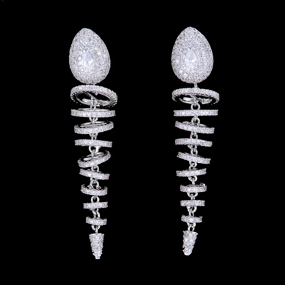 

LARRAURI модные ювелирные изделия трендовые кубические циркониевые серьги для женщин элегантные свадебные enagementr Свадебные висячие серьги 2019