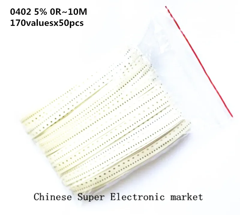 0402 5% 0r ~ 10 м SMD образец резистора допуск 170 valuesx50pcs = 8500 шт. комплект