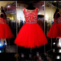 Red Little Short Lace Homecoming Dresses 8th Grade Prom Dresses Junior High Cute Cocktail Formal Dresses