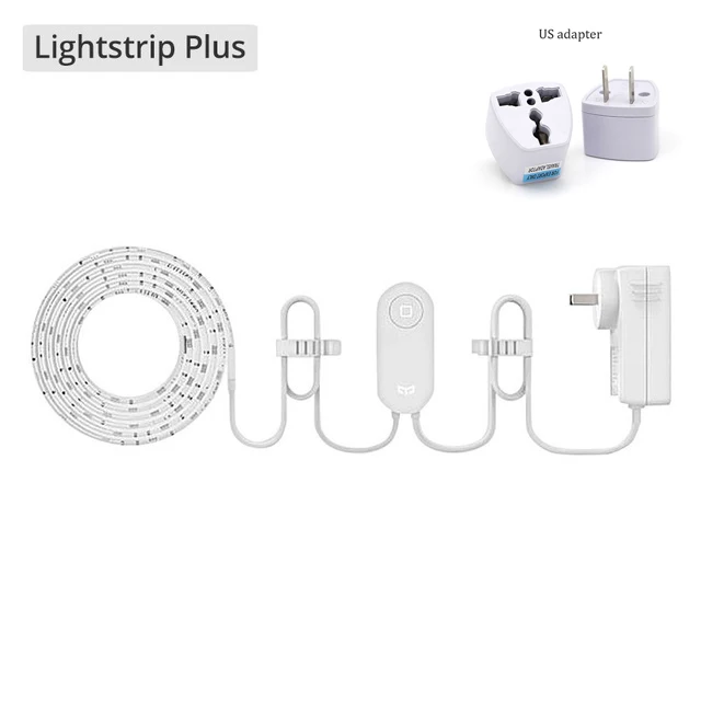 Add US Plug Горячий Xiaomi Yee светильник RGB умный светодиодный светильник полоса WiFi Пульт дистанционного управления 16 миллионов цветов гибкий Интеллектуальный сцен 60 Светодиодный - Цвет: Add US Plug