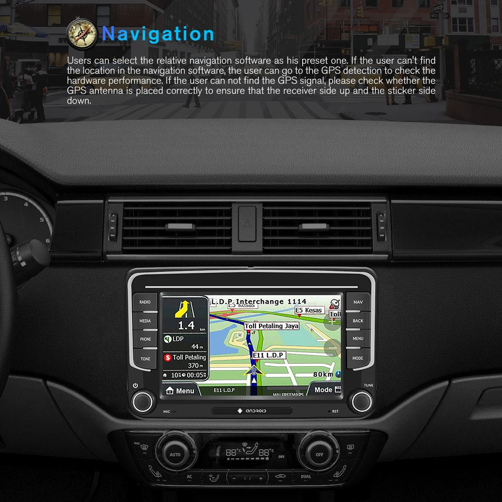 Автомагнитола AMPrime 7 дюймов Android 9 0 сенсорный экран GPS Bluetooth USB плеер для VW Passat Golf MK5