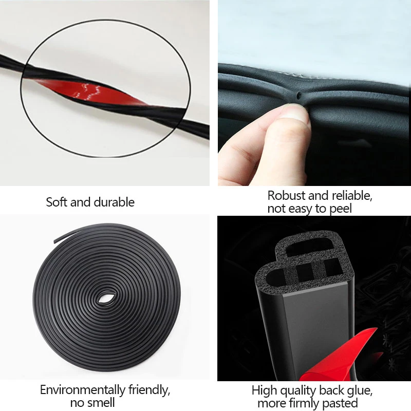 Seal Car Door Strip Double Layer Sealing Stickers L Shape Sealed Sticker Protector Sound Insulation Waterproof Care | Автомобили и