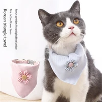 korean small flower triangle scarf cat collar adjustable pet collar four seasons universal cat and puppies decor accessories