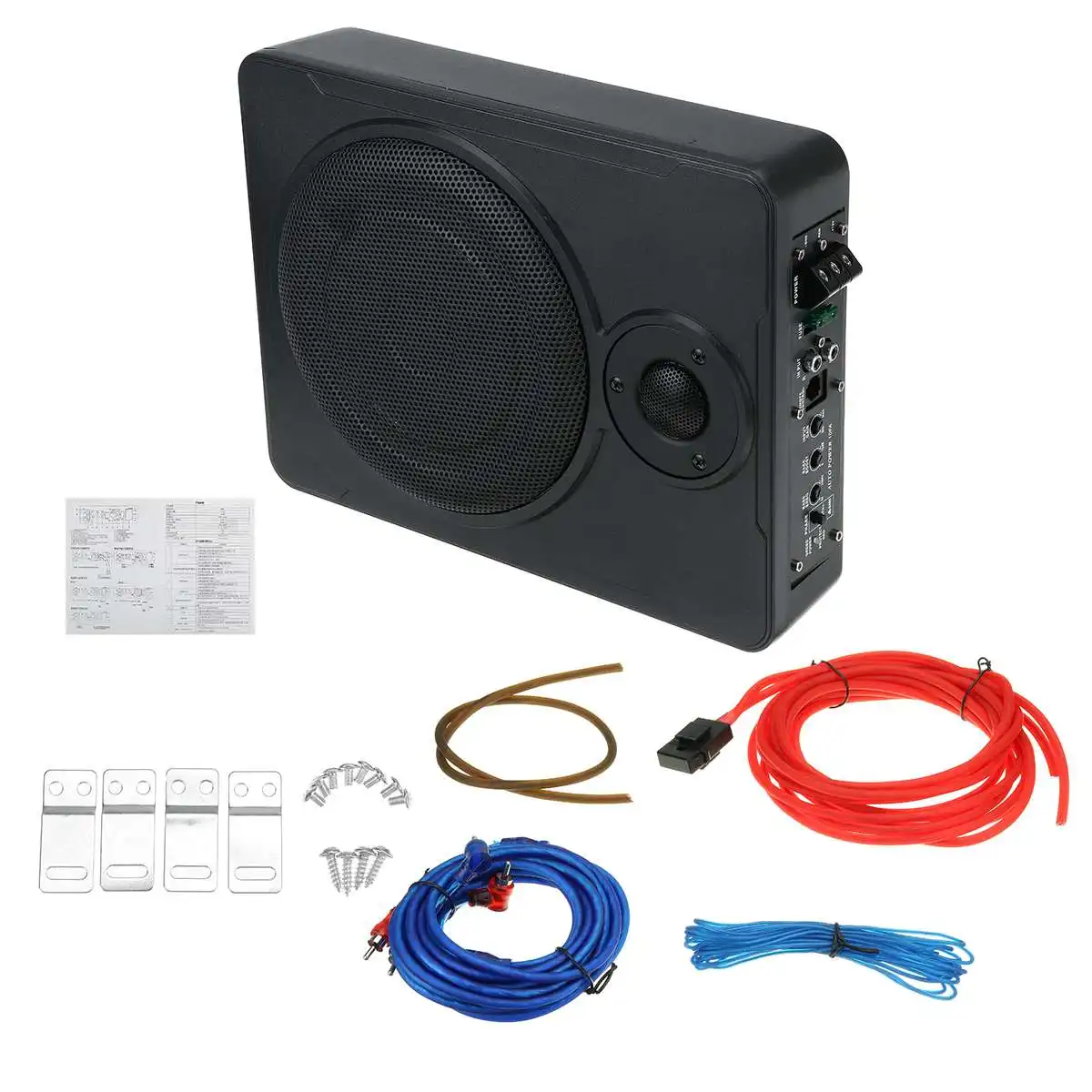 

8 "600 Вт 12 в автомобильный усилитель, сабвуфер, автомобильная аудиосистема, тонкий под сиденьем, активный сабвуфер, басовый динамик, автомоби...