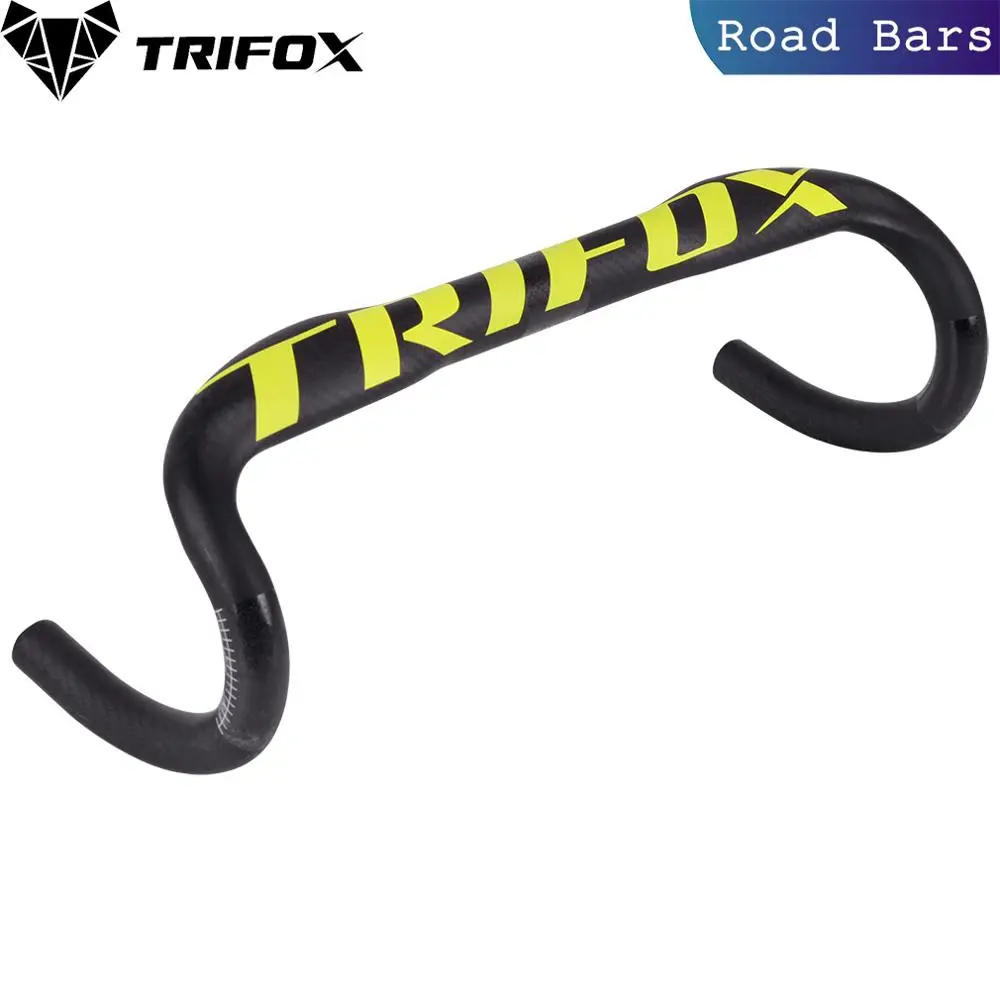 Green TRIFOX углеродный руль 31,8 мм 3K дорожный велосипед/MTB руль углеродный дорожный велосипедный руль части велосипеда - Цвет: Green
